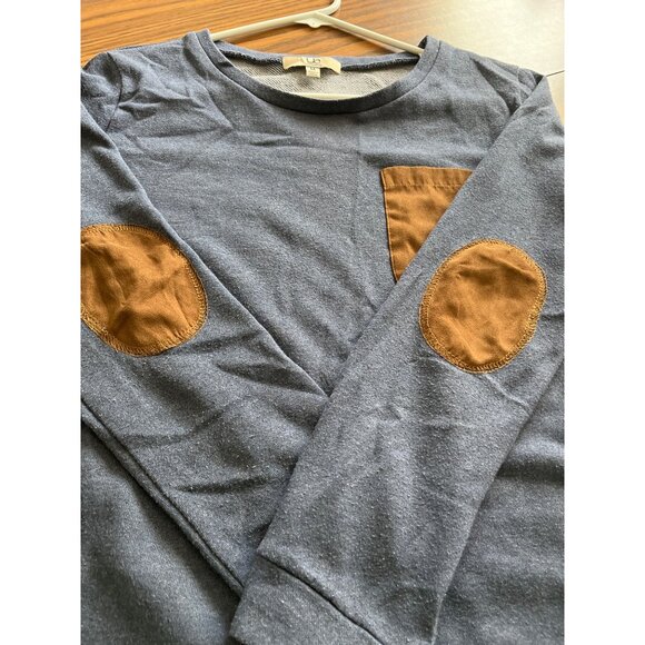 Ya Los Angeles blue brown long sleeved dress with arm patches size Medium - Picture 5 of 7